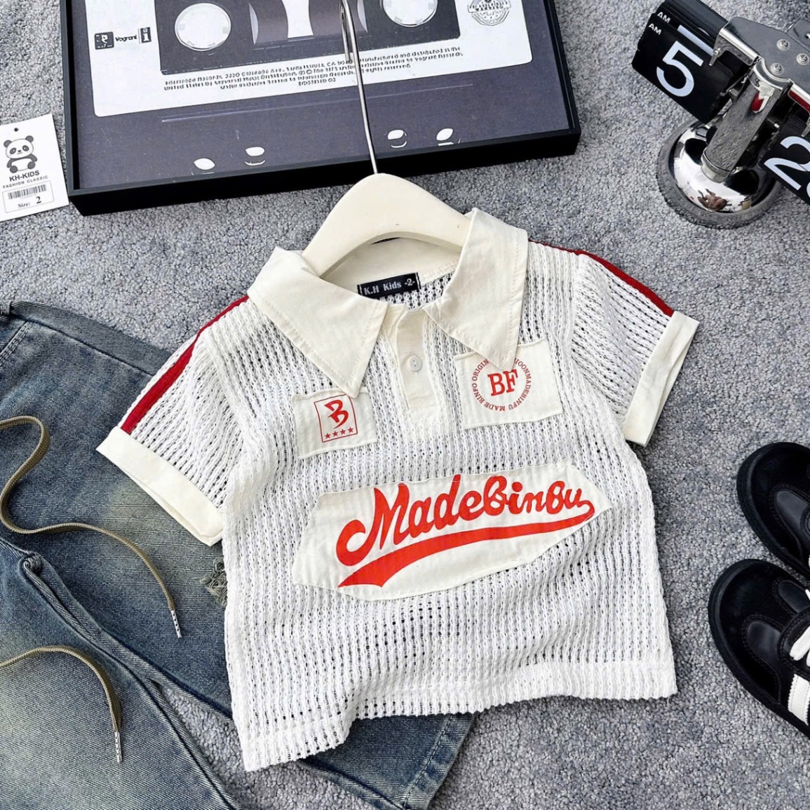 Sét áo lưới quần bò xuông kh bé gái