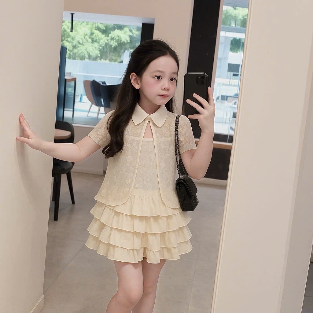 Sét ren sn 3 chi tiết bé gái