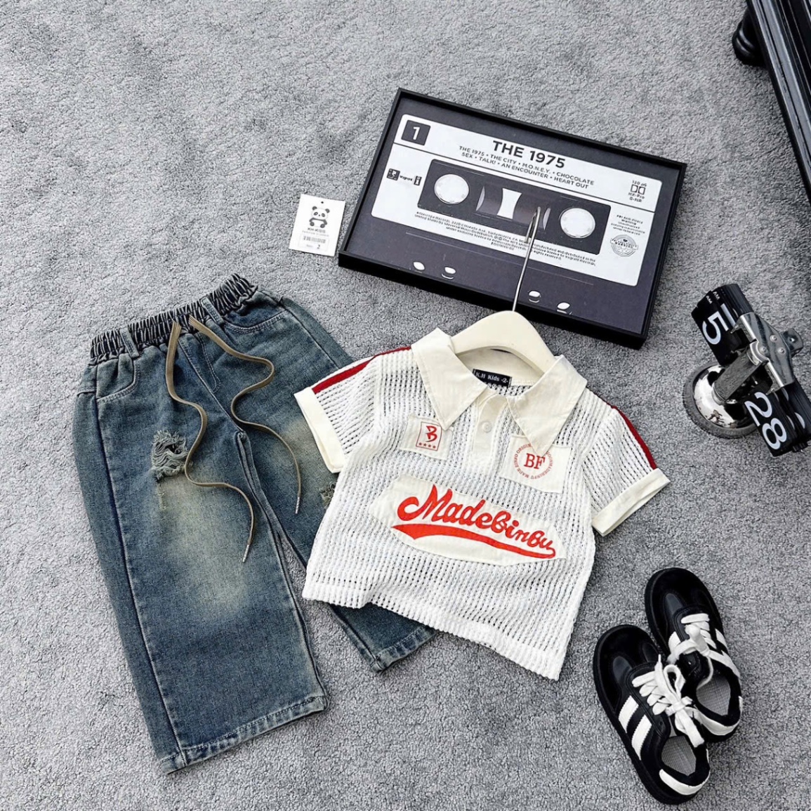 Sét áo lưới quần bò xuông kh bé gái