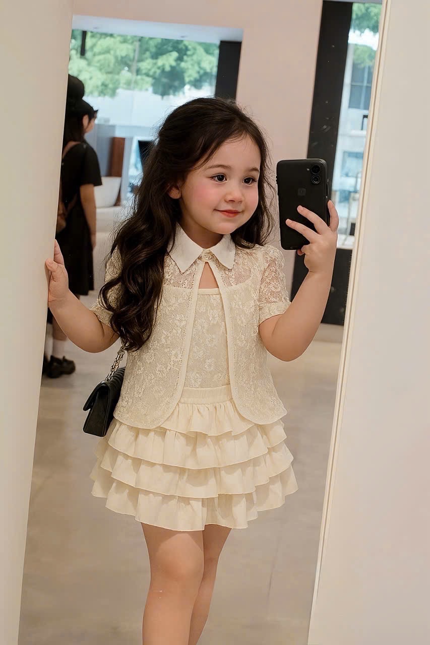 Sét ren sn 3 chi tiết bé gái