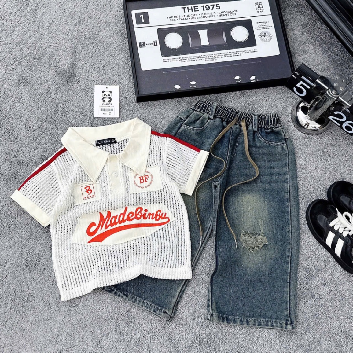 Sét áo lưới quần bò xuông kh bé gái