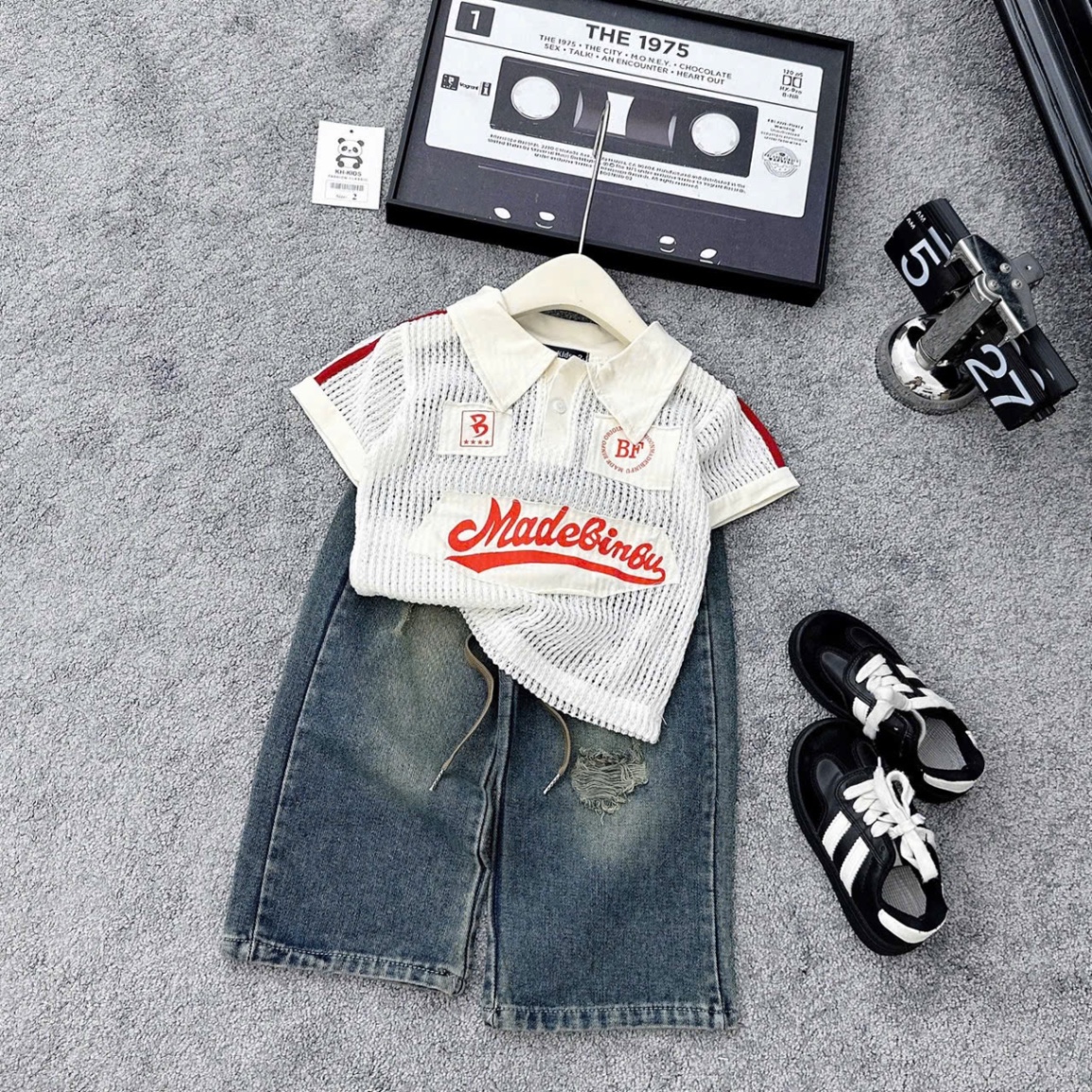 Sét áo lưới quần bò xuông kh bé gái