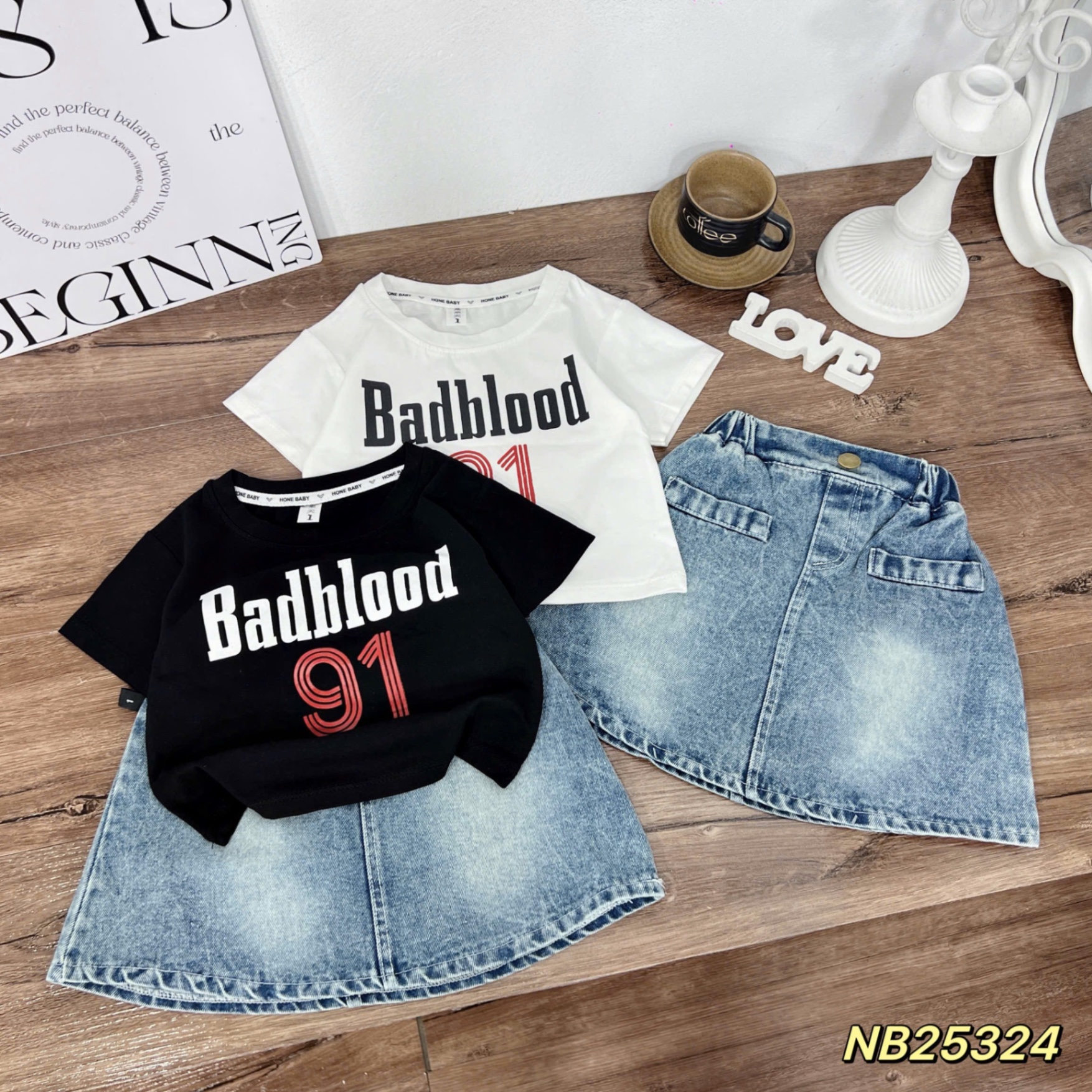 Sét áo badblood cv bò bé gái