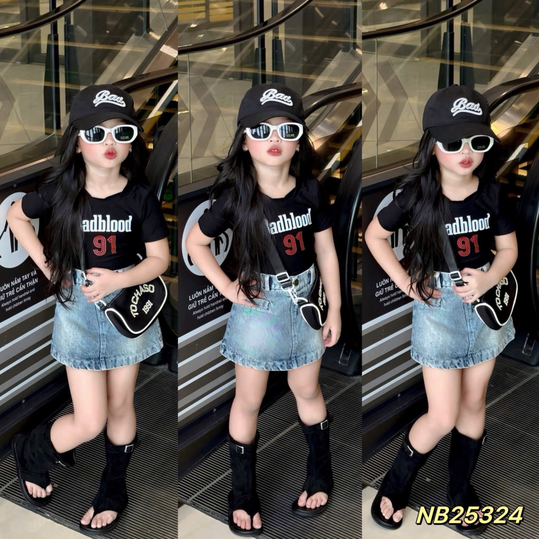 Sét áo badblood cv bò bé gái