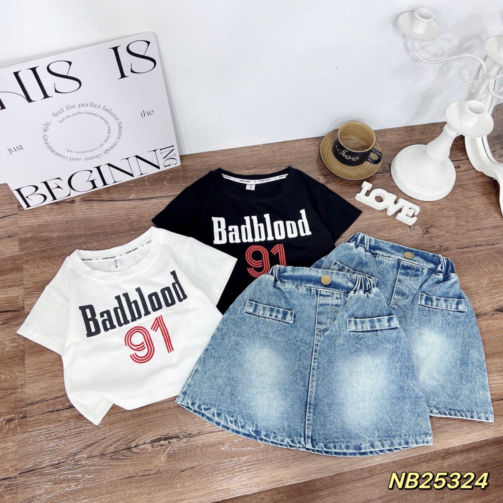 Sét áo badblood cv bò bé gái