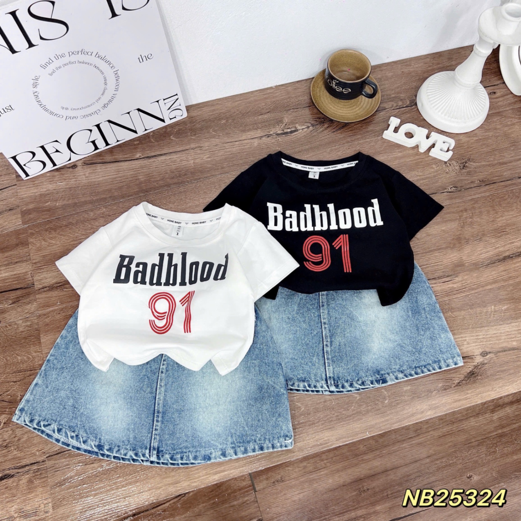 Sét áo badblood cv bò bé gái