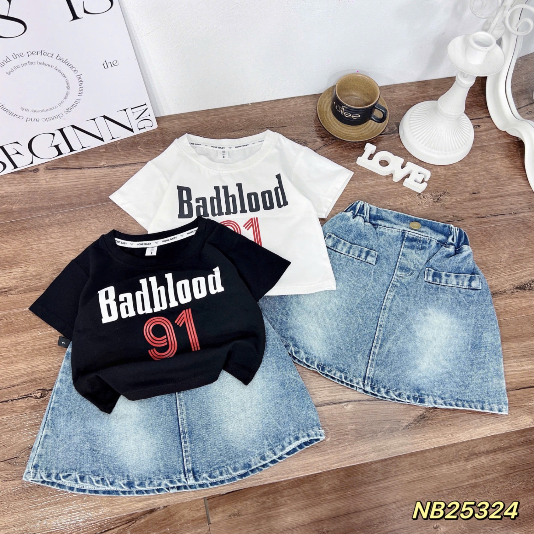 Sét áo badblood cv bò bé gái