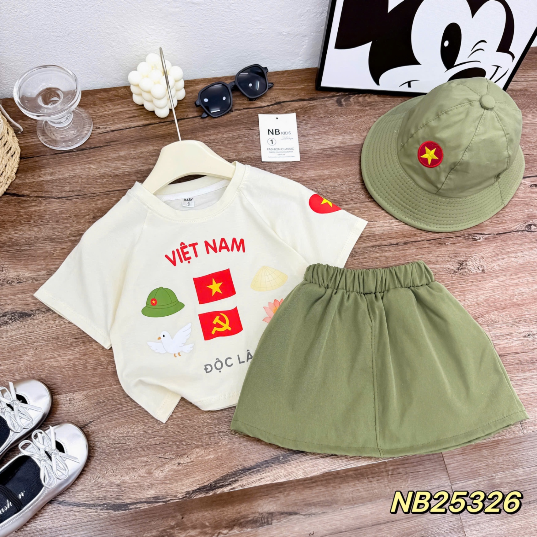 Sét 3 chi tiết việt nam quần (cv) bộ đội cho bé trai gái