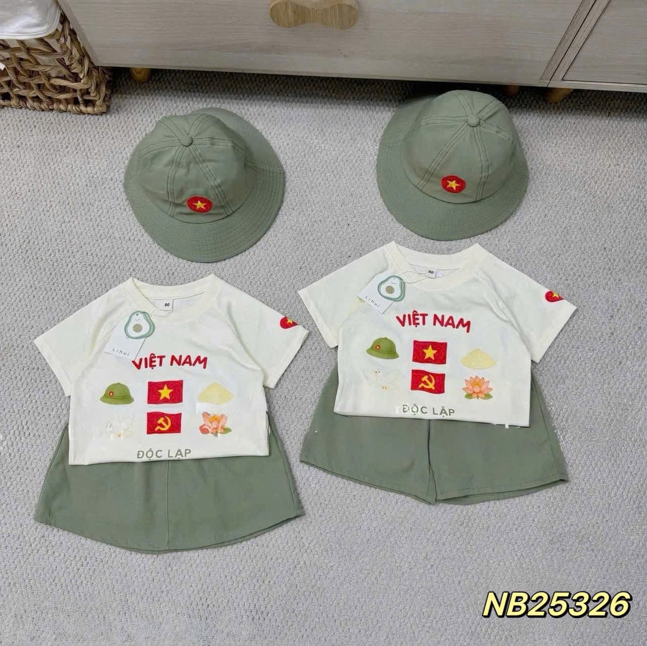 Sét 3 chi tiết việt nam quần (cv) bộ đội cho bé trai gái