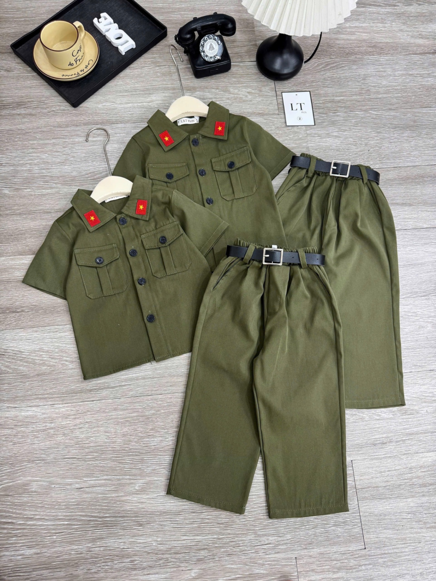 Sét bộ đồng phục bộ đội cho bé trai gái