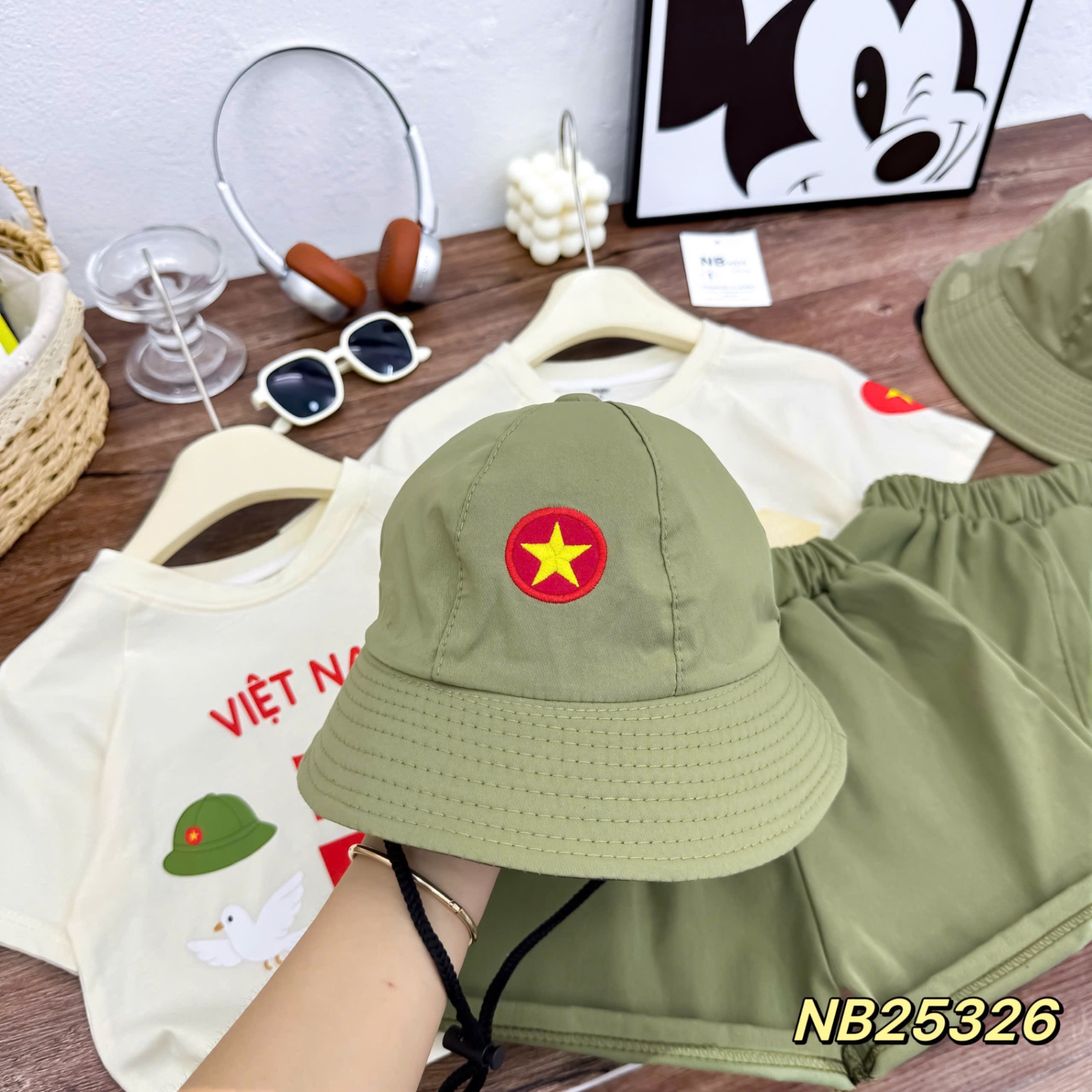 Sét 3 chi tiết việt nam quần (cv) bộ đội cho bé trai gái