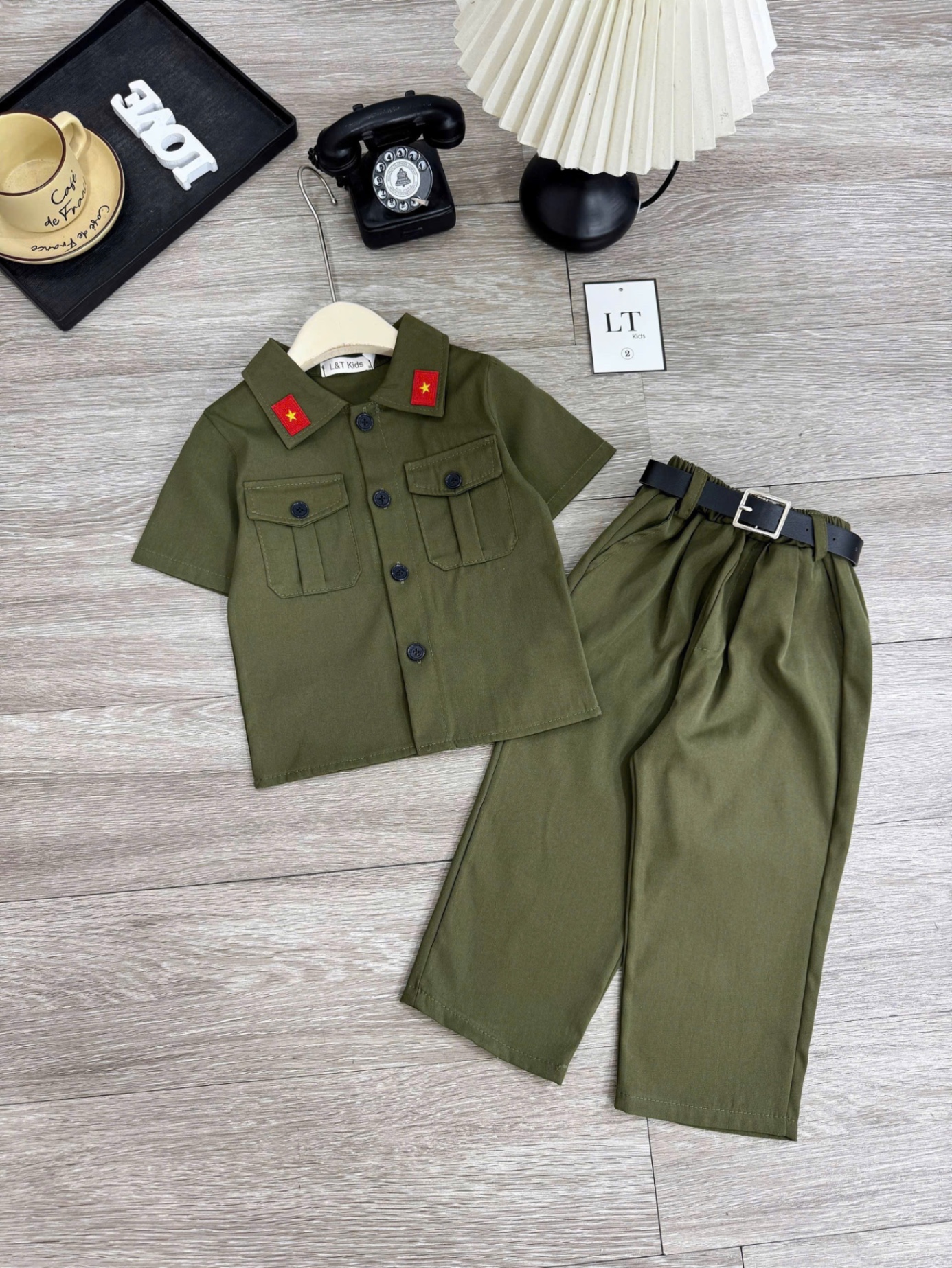 Sét bộ đồng phục bộ đội cho bé trai gái