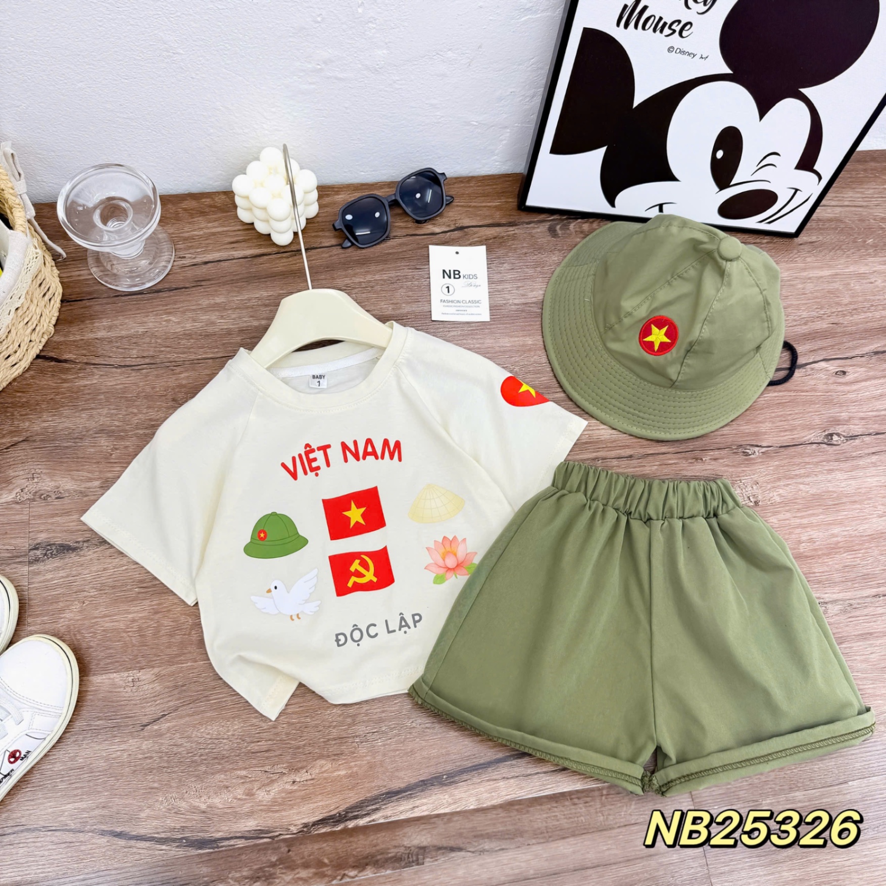 Sét 3 chi tiết việt nam quần (cv) bộ đội cho bé trai gái