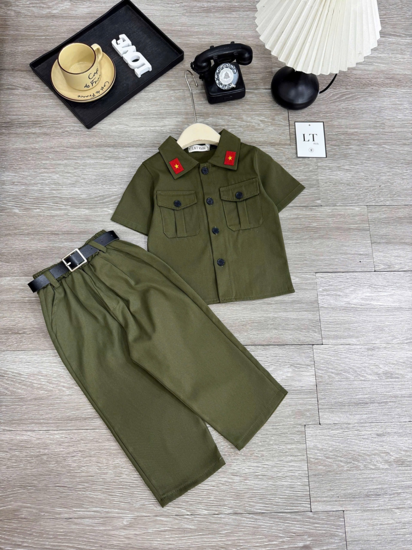 Sét bộ đồng phục bộ đội cho bé trai gái