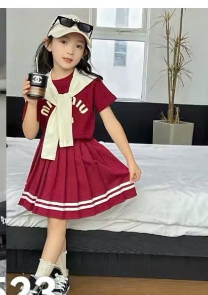 Sét bộ miu cv dập ly bé gái