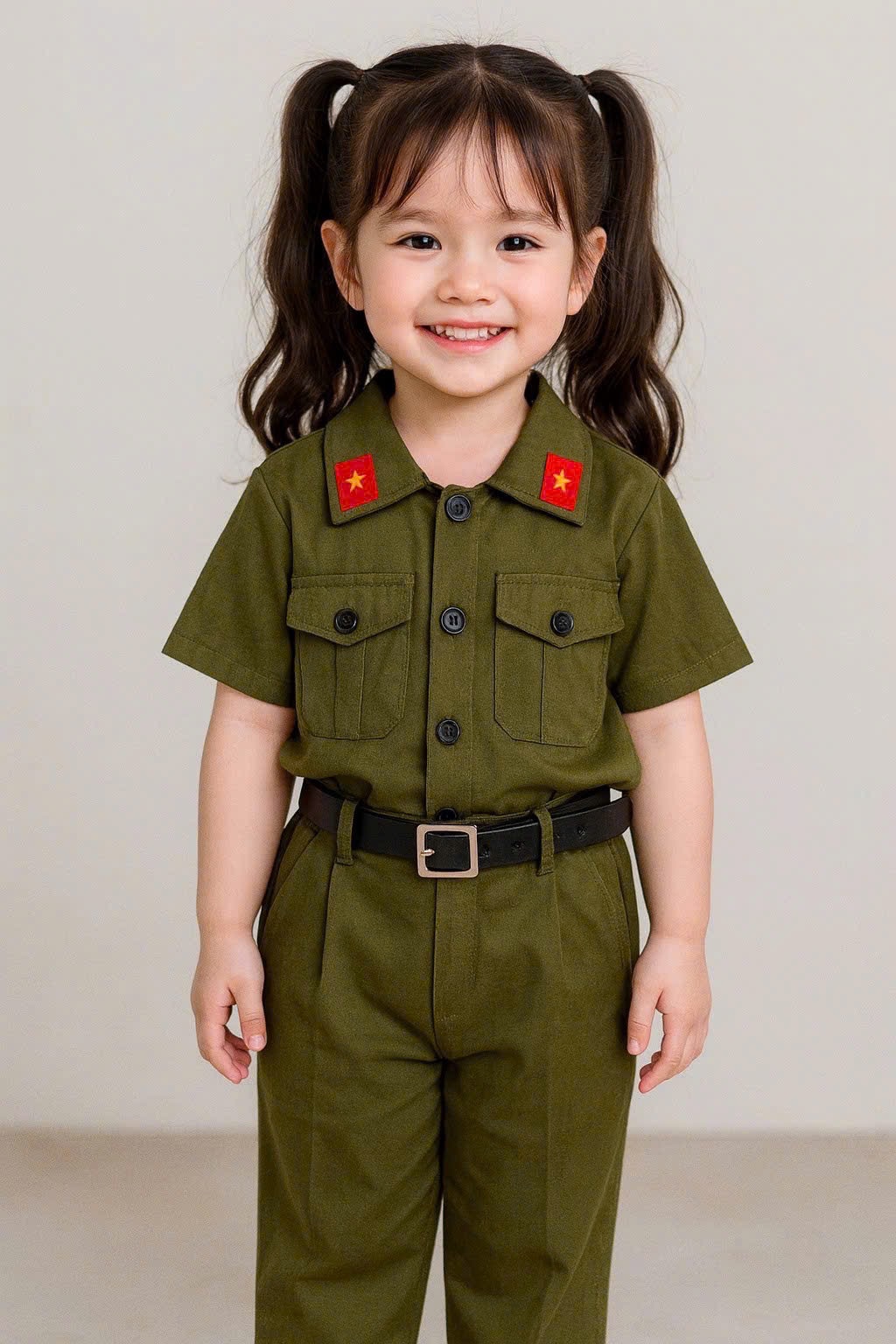 Sét bộ đồng phục bộ đội cho bé trai gái