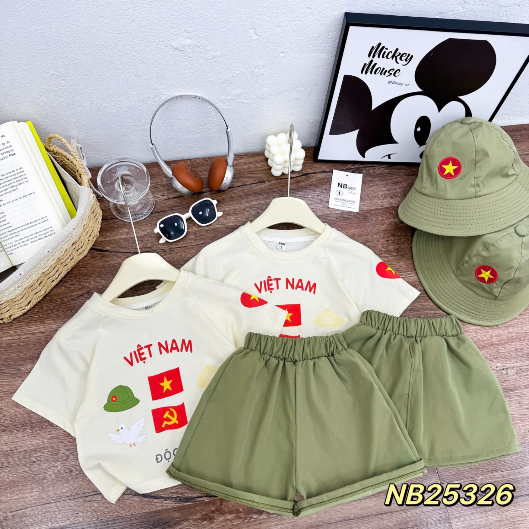 Sét 3 chi tiết việt nam quần (cv) bộ đội cho bé trai gái