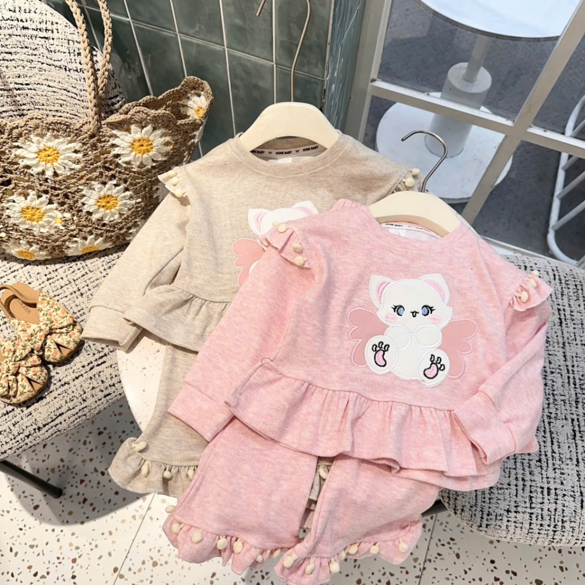 Sét bộ tăm len thỏ hình thỏ bé gái