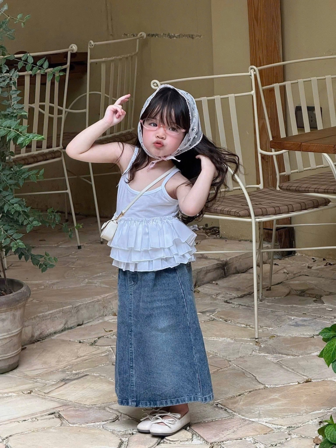 Sét áo 2 dây cv bò dài bé gái