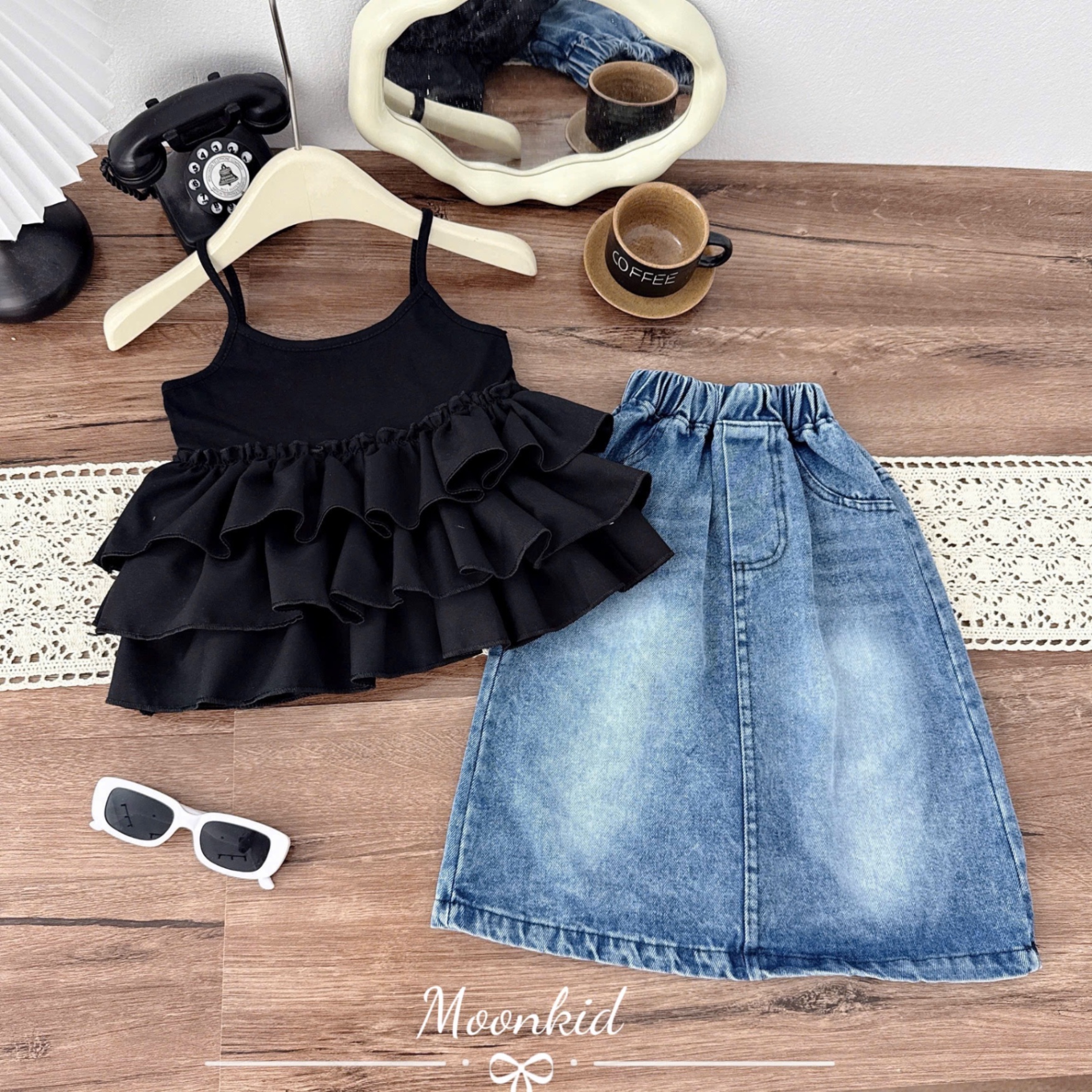 Sét áo 2 dây cv bò dài bé gái