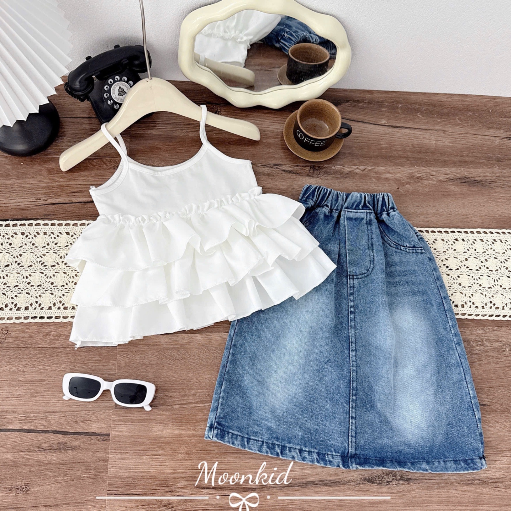 Sét áo 2 dây cv bò dài bé gái