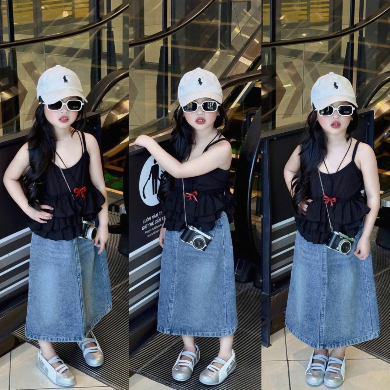 Sét áo 2 dây cv bò dài bé gái