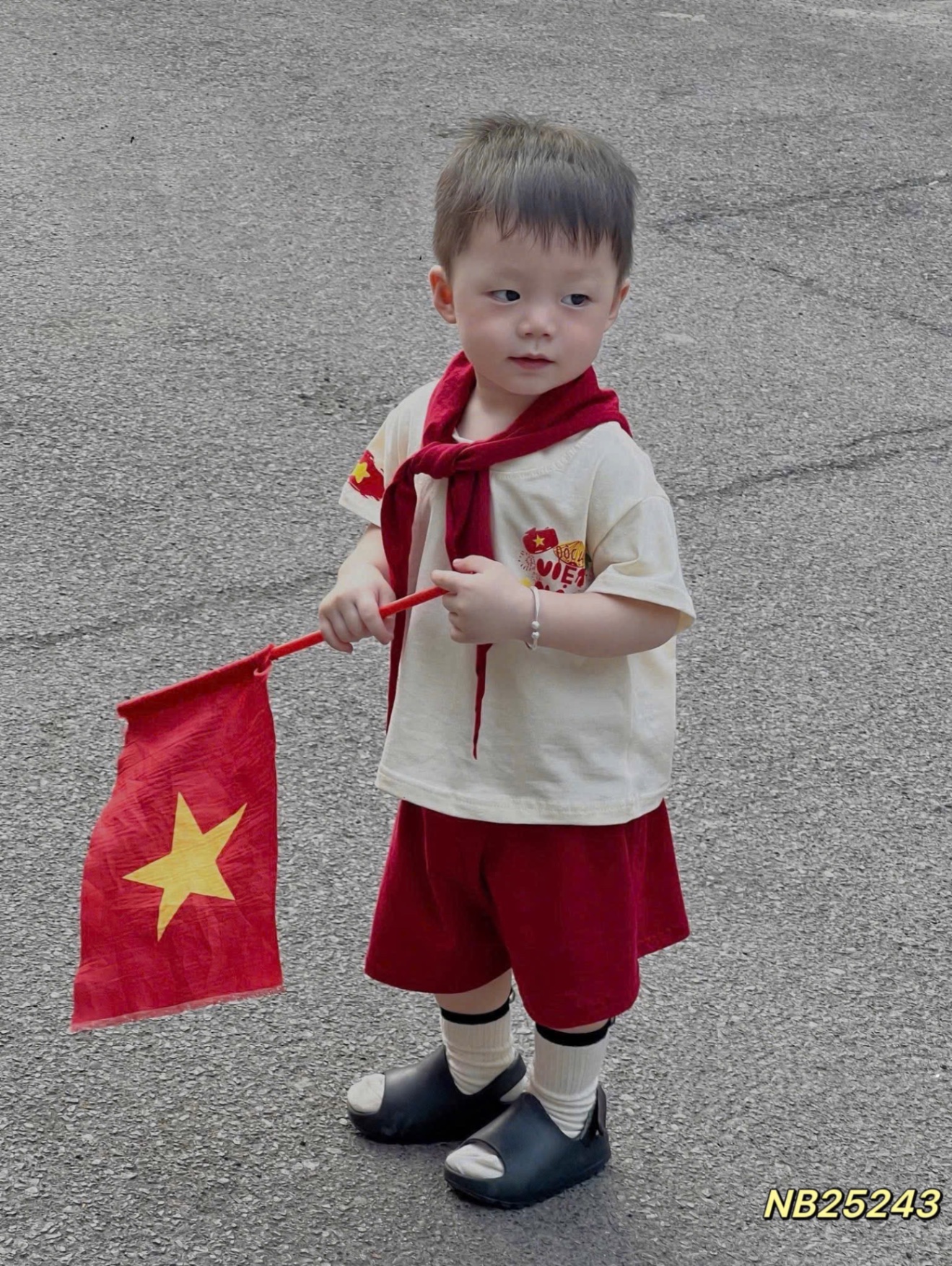 Sét bộ (váy ) kèm khăn đỏ quốc khánh cho bé