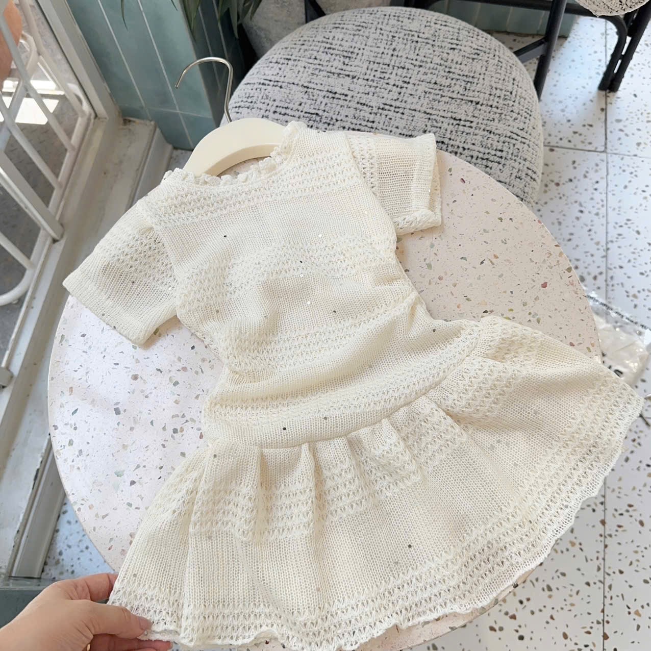 Váy len body có lót bé gái