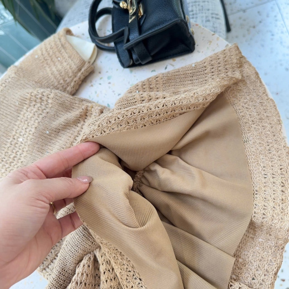 Váy len body có lót bé gái