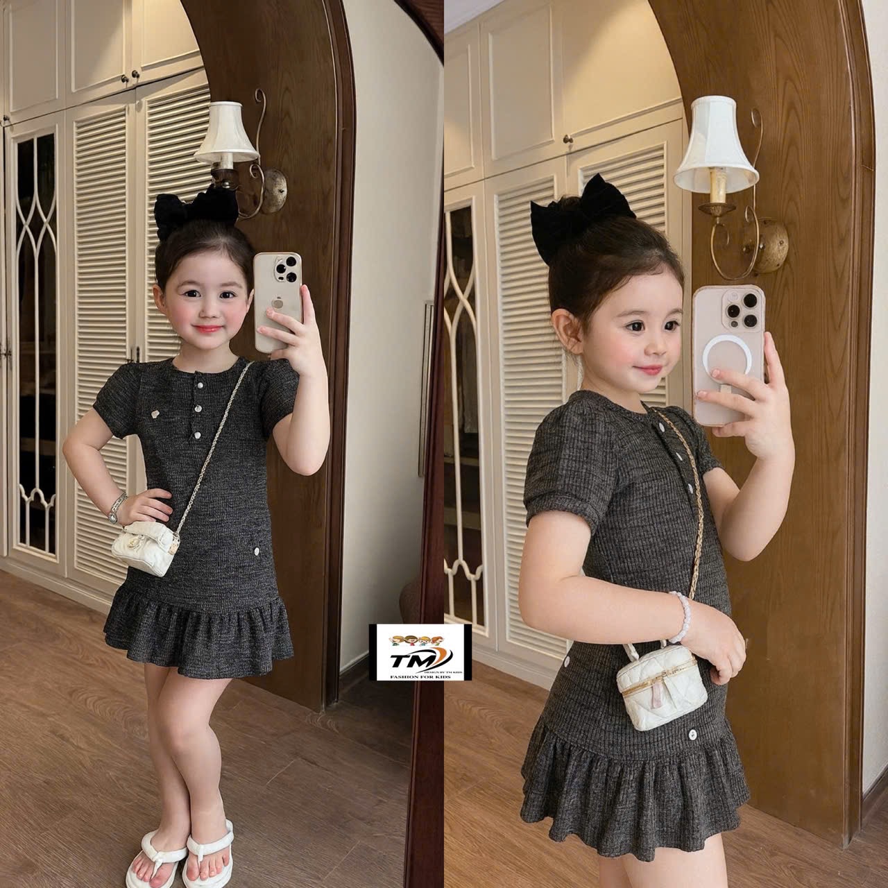 Sét váy len body bé gái