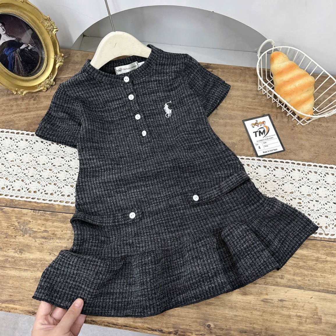 Sét váy len body bé gái