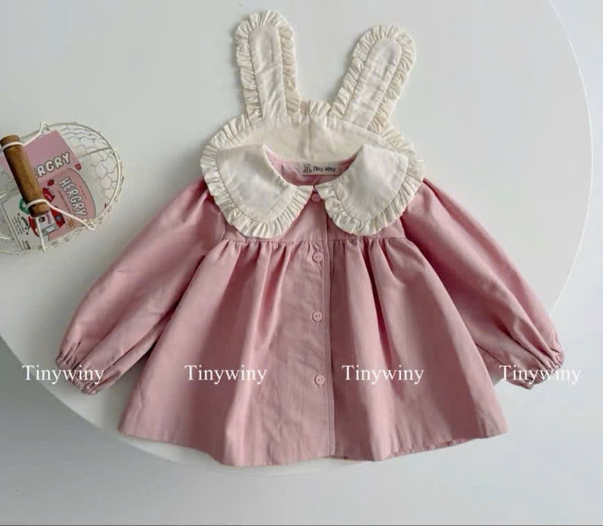 Áo kaki tai thỏ bé gái