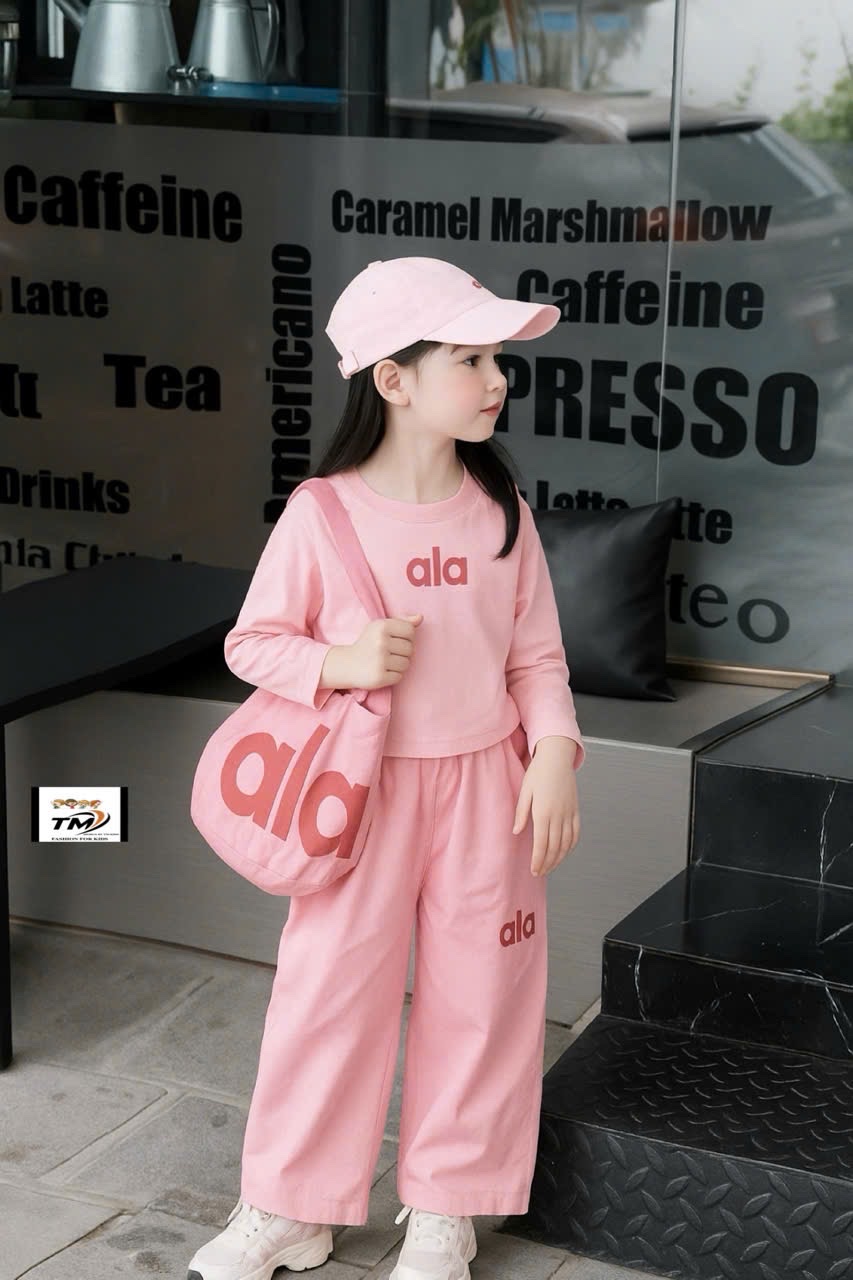 Sét bộ alo dài tay kèm túi bé gái