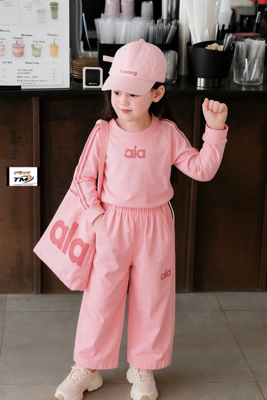 Sét bộ alo dài tay kèm túi bé gái