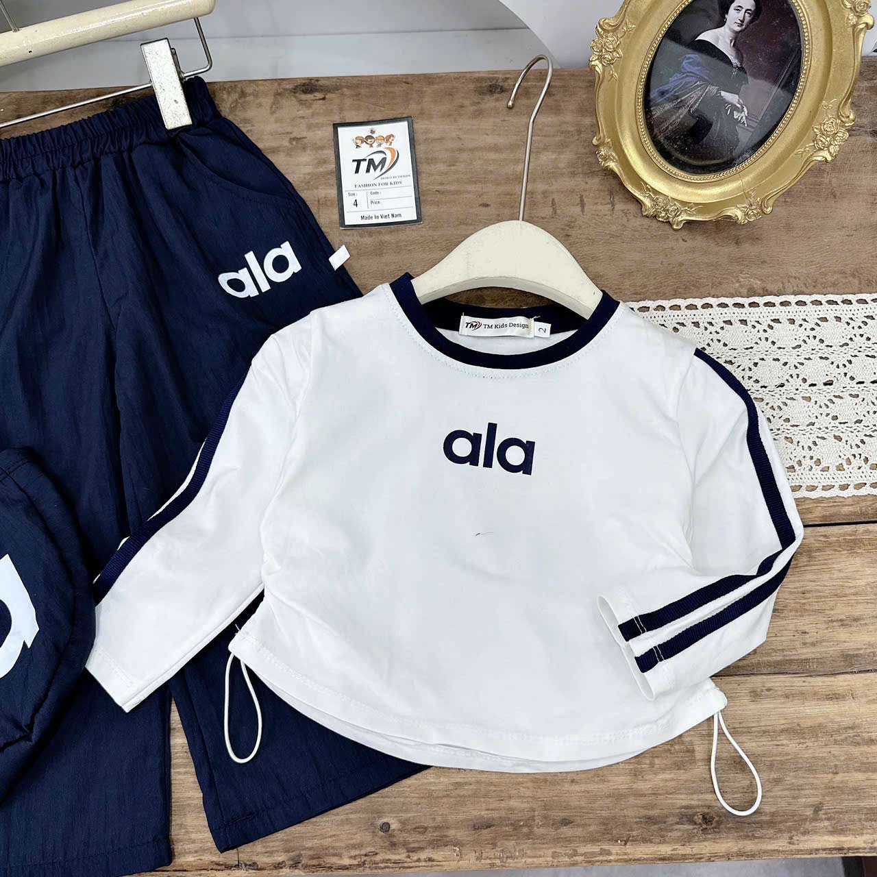 Sét bộ alo dài tay kèm túi bé gái