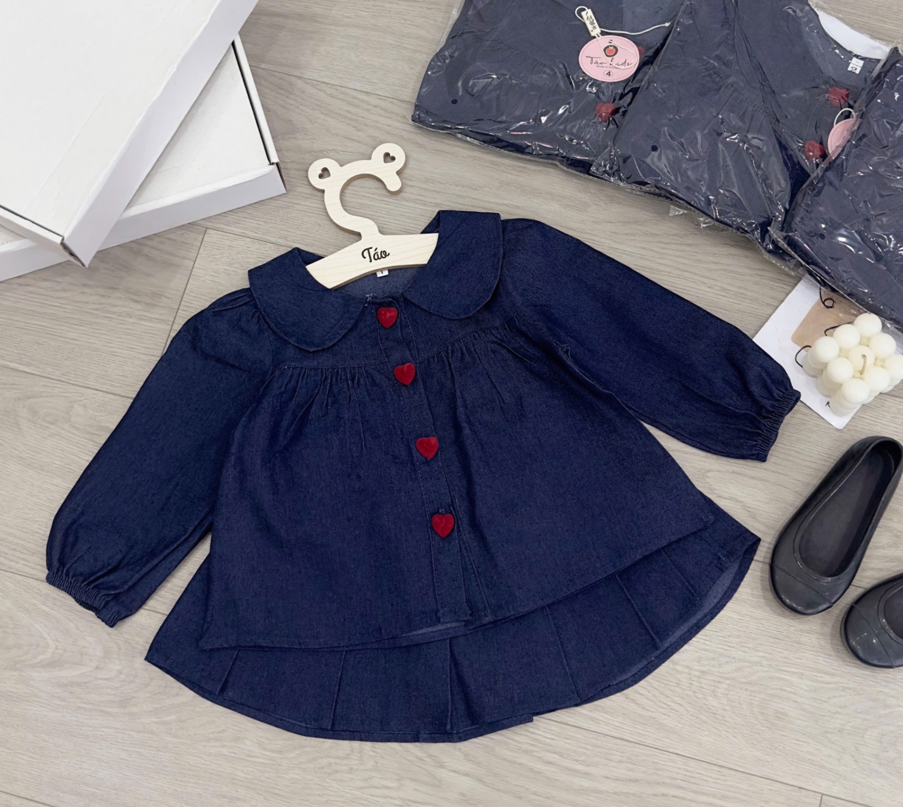 Sét bộ bò cổ sen tk cúc tim bé gái