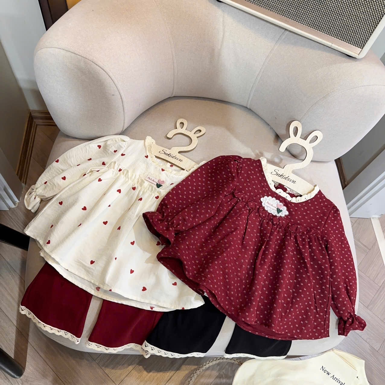 Sét áo babydoll quần loe sn cho bé gái