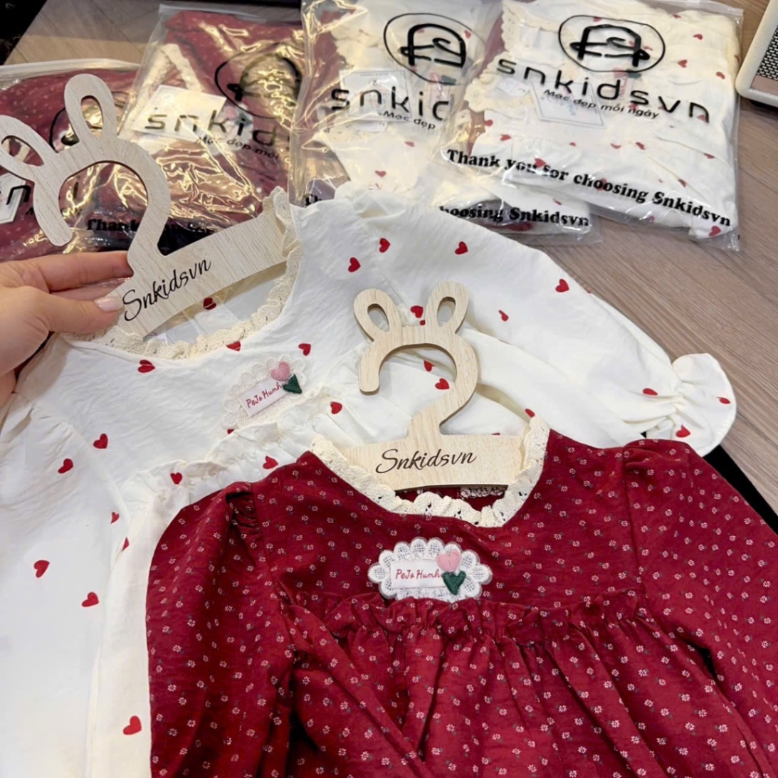Sét áo babydoll quần loe sn cho bé gái