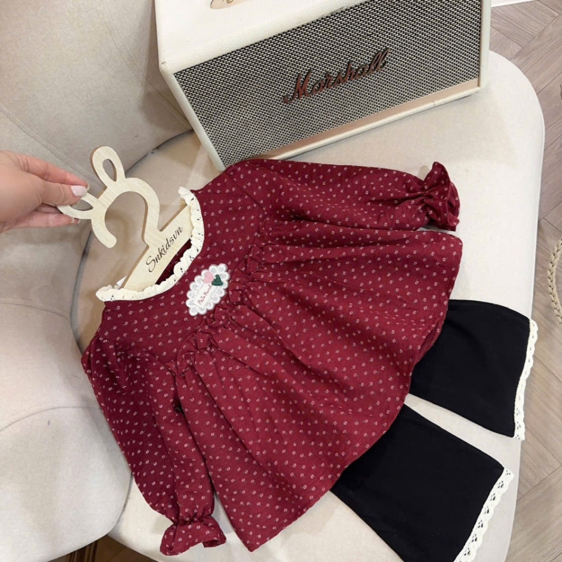 Sét áo babydoll quần loe sn cho bé gái
