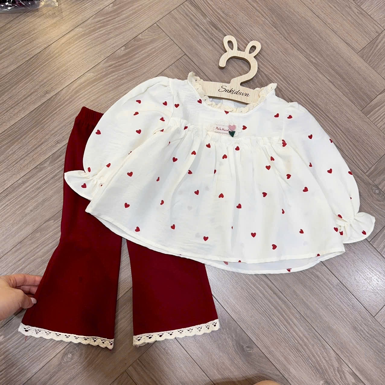 Sét áo babydoll quần loe sn cho bé gái