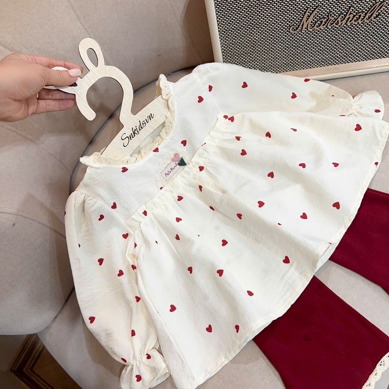 Sét áo babydoll quần loe sn cho bé gái