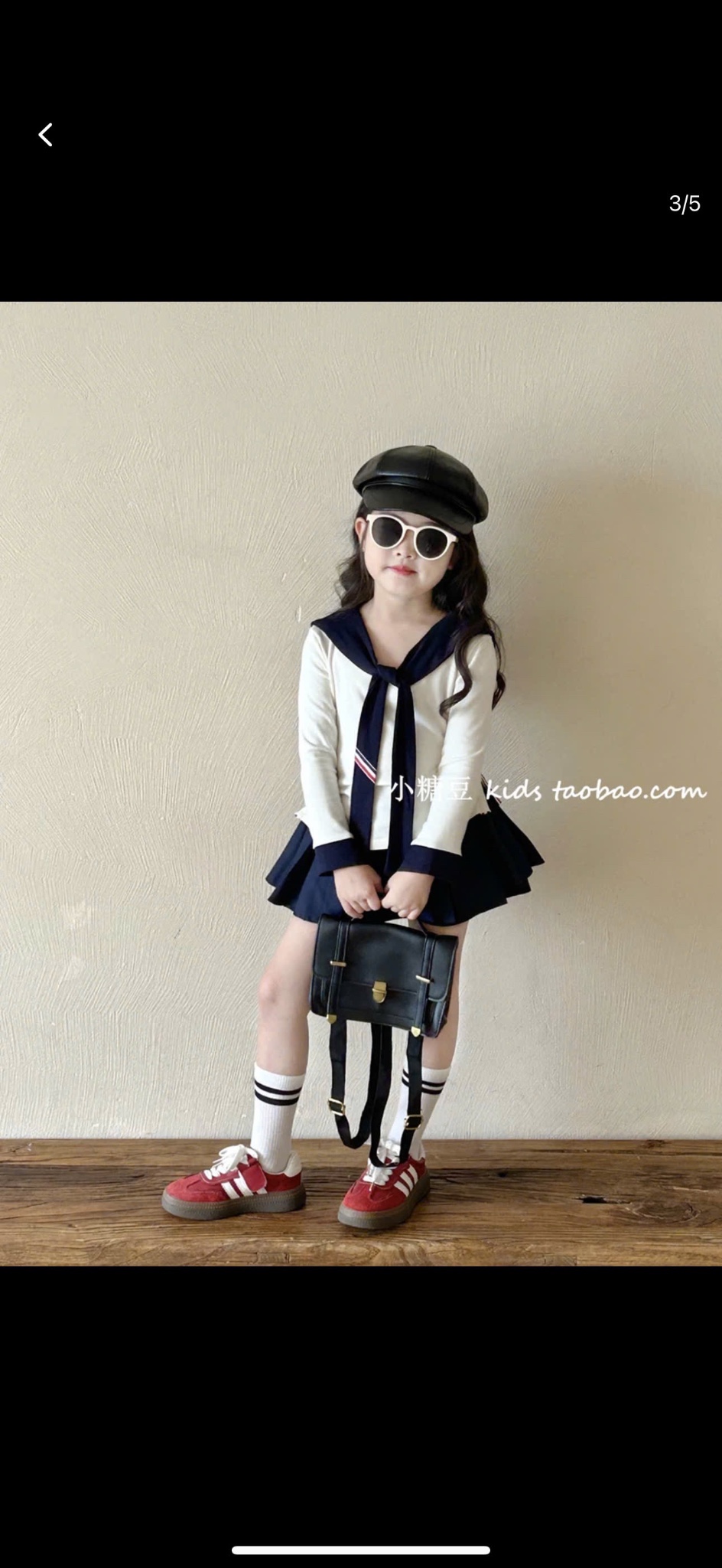 Sét áo dài tay kèm khăn và quần giả váy bé gái