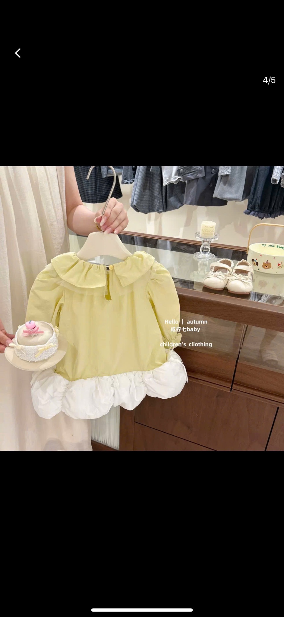 Váy vàng babydoll bé gái