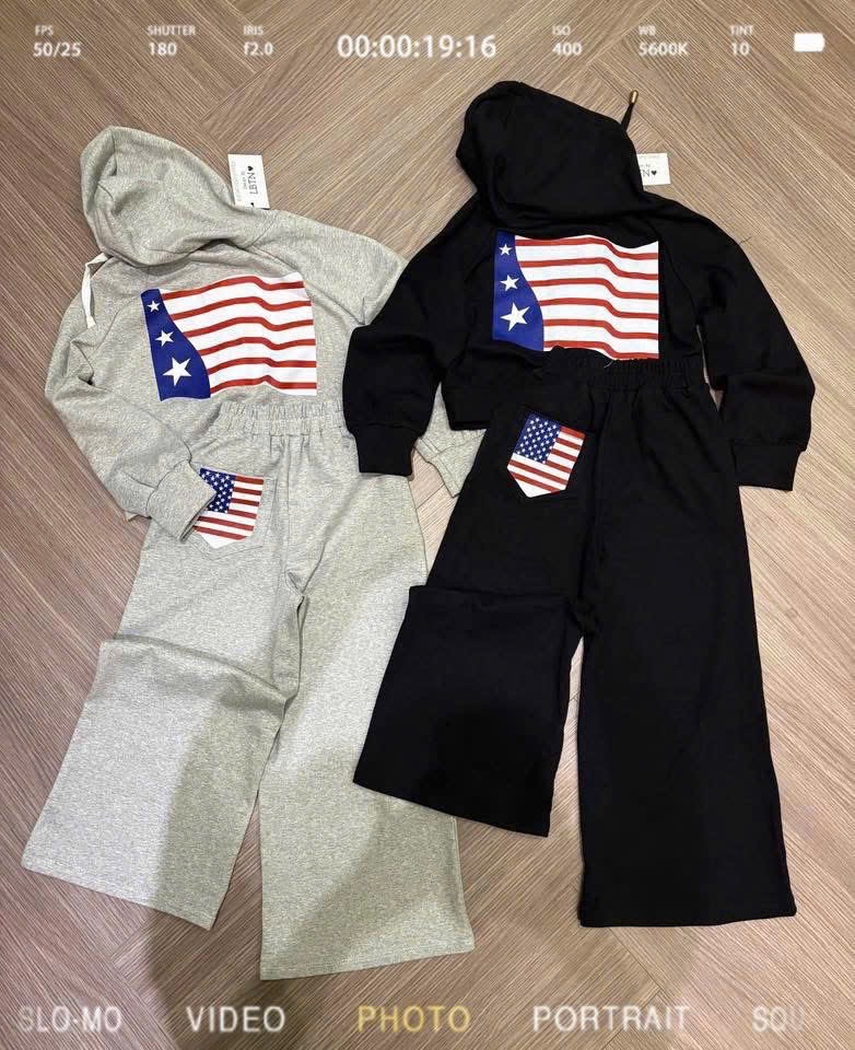 Sét bộ cờ mũ quần xuông bé gái