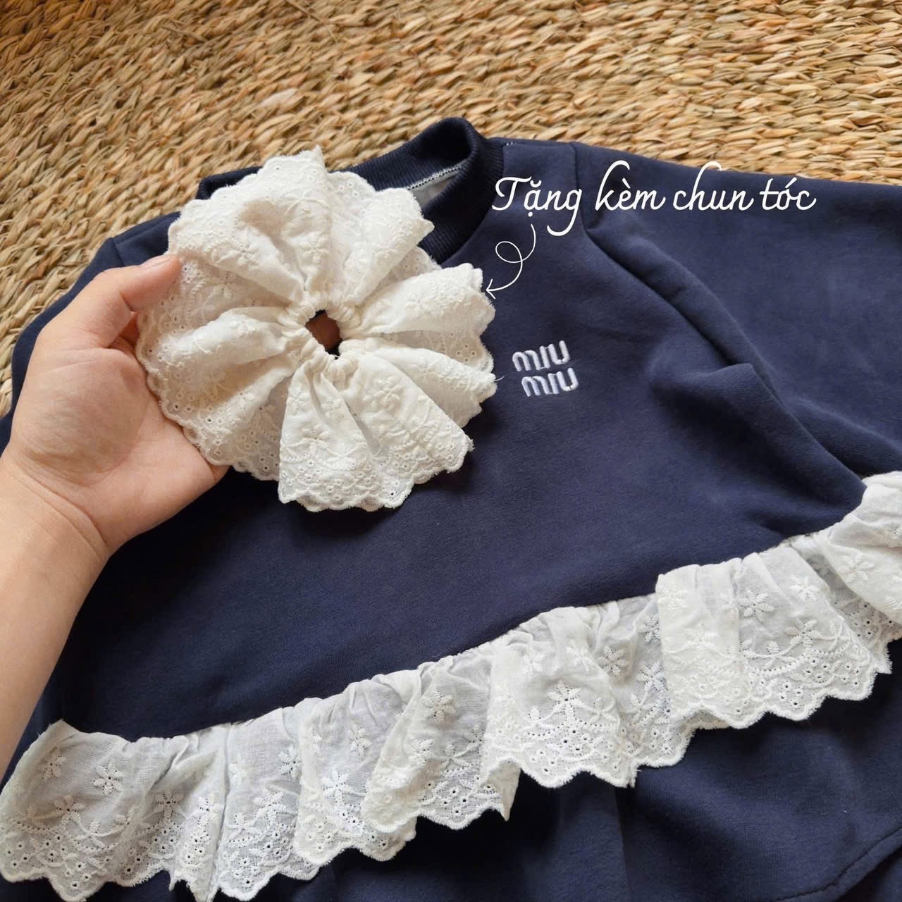 Sét bộ nỉ miu xanh than bé gái