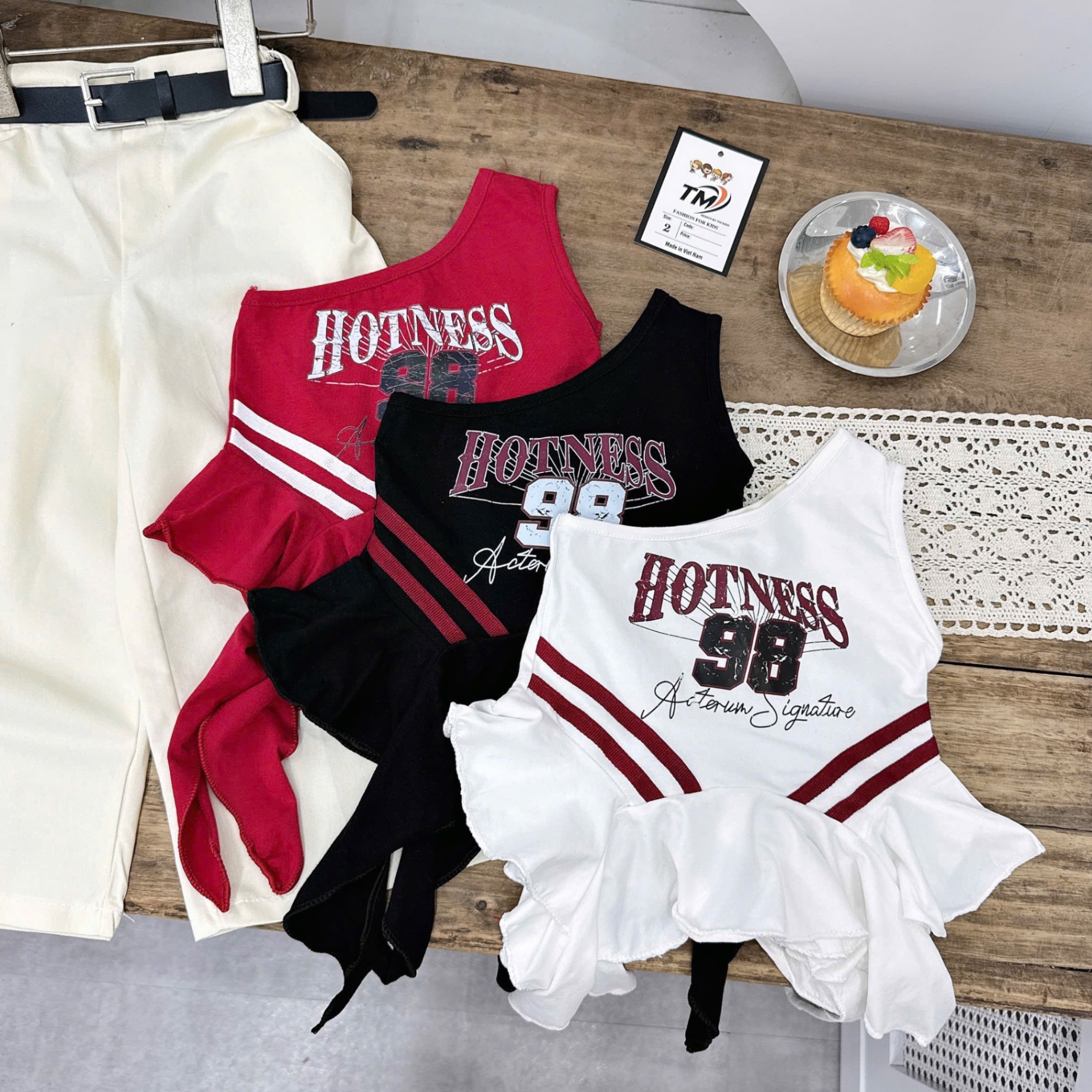 Sét áo hotness quần xuông kèm đai cho bé