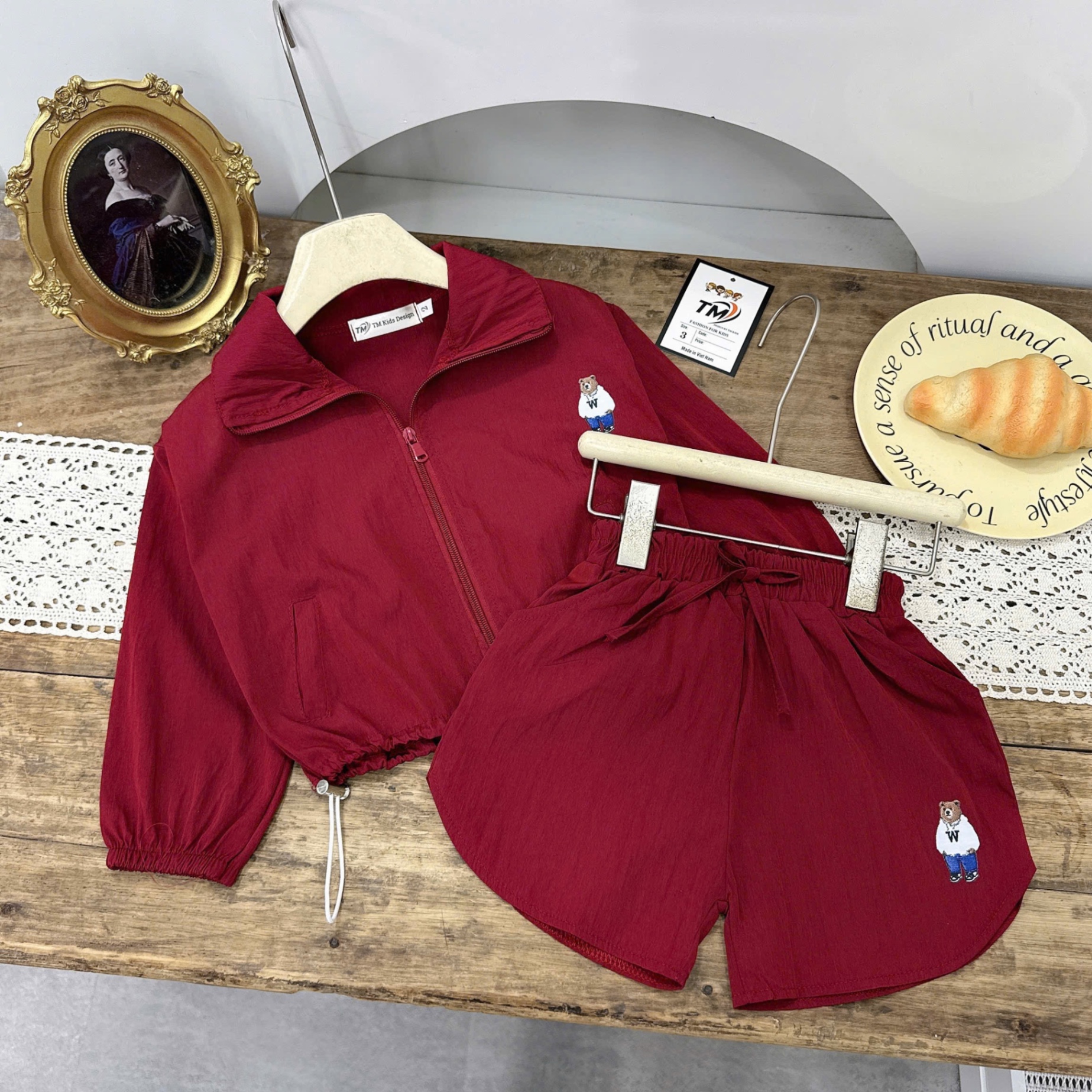 Sét bộ gió quần sooc đùi bé trai gái