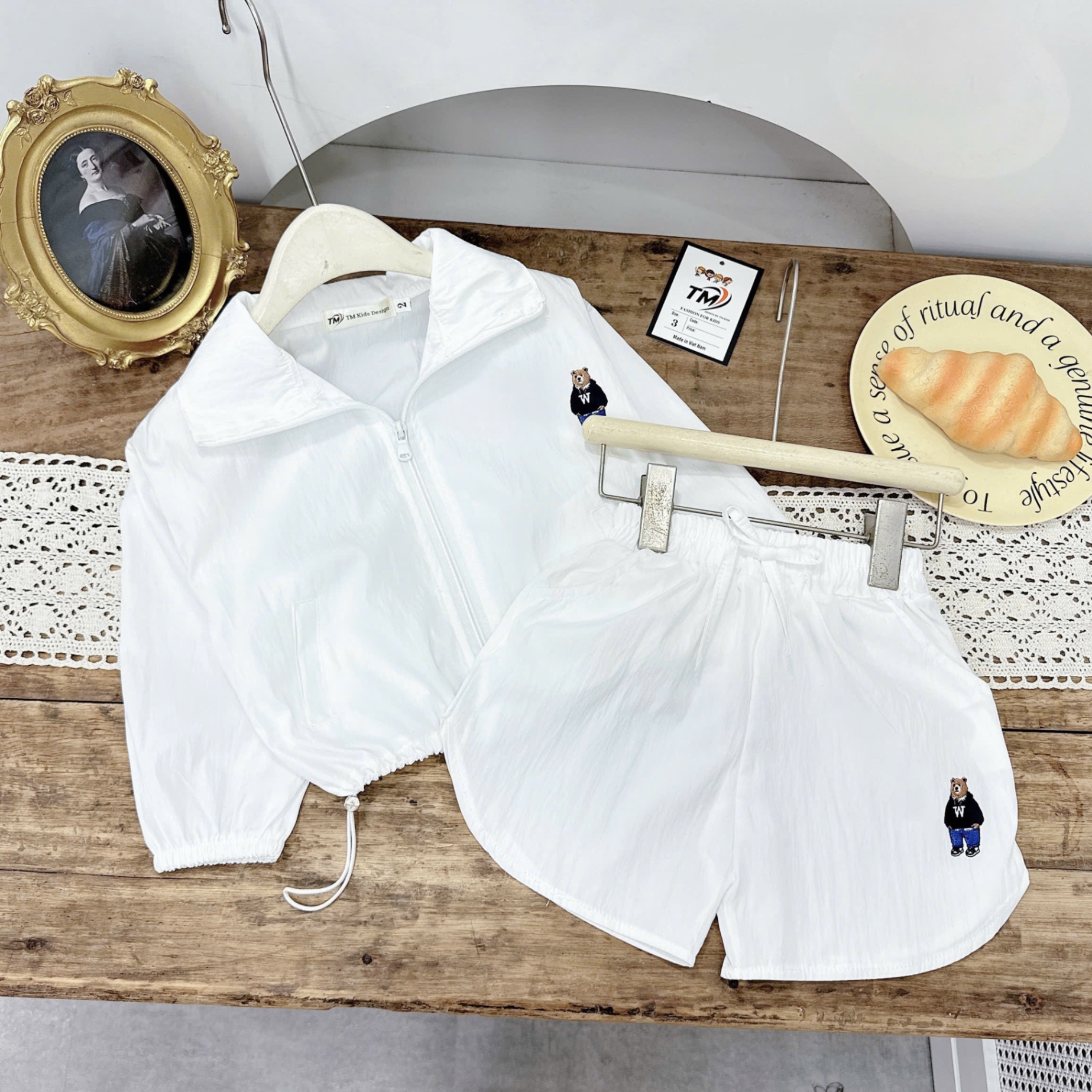 Sét bộ gió quần sooc đùi bé trai gái