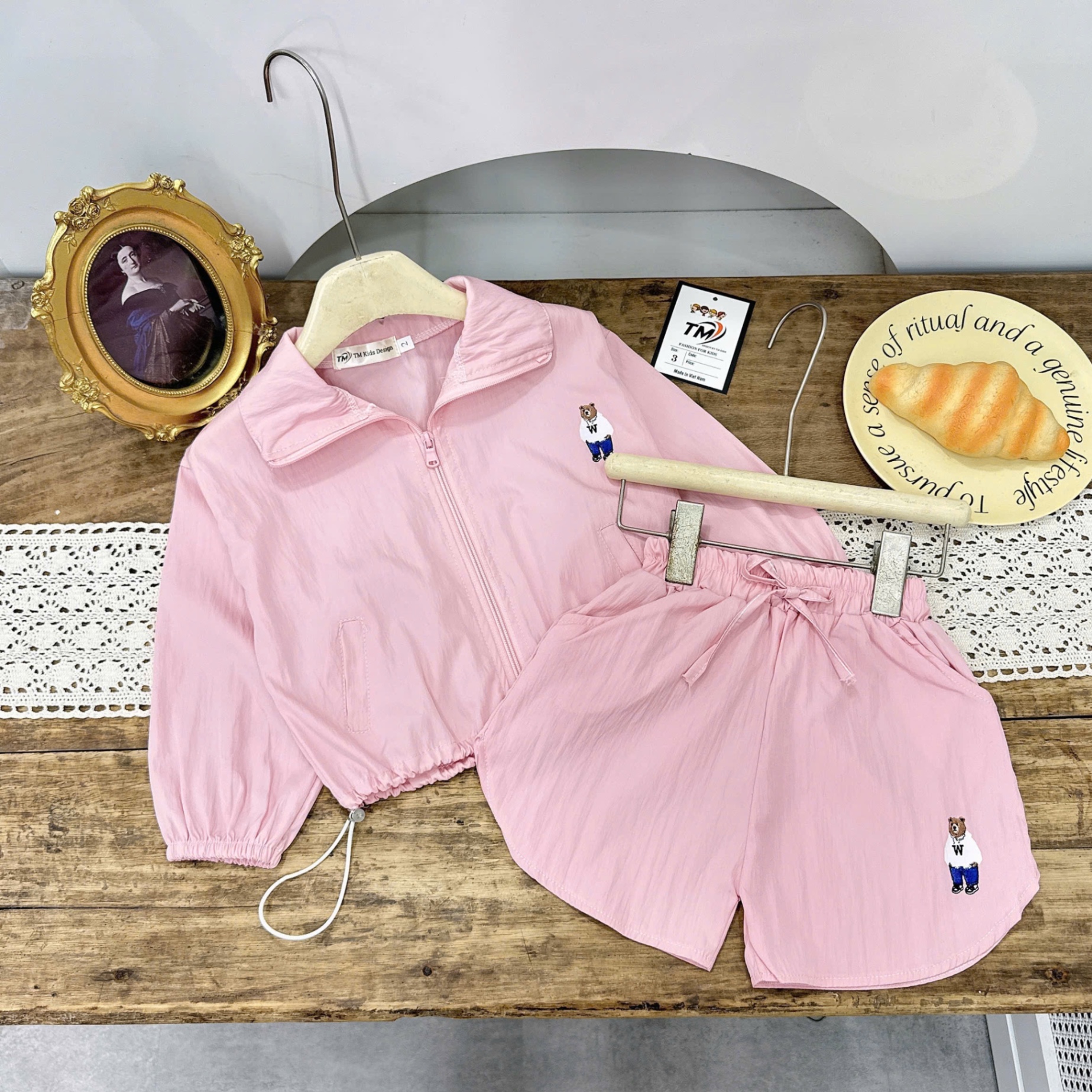 Sét bộ gió quần sooc đùi bé trai gái