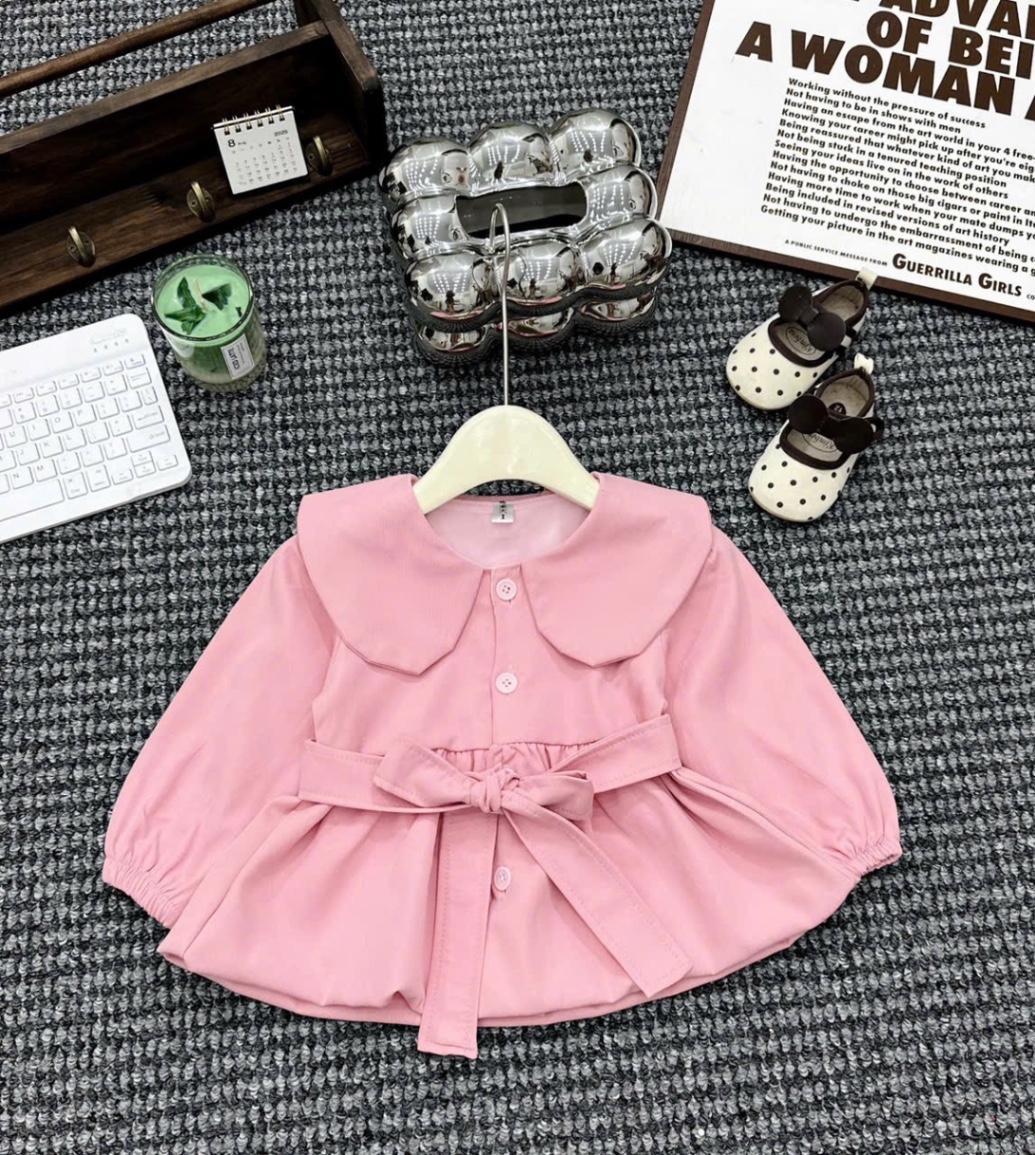 Áo măng to cổ sen bé gái